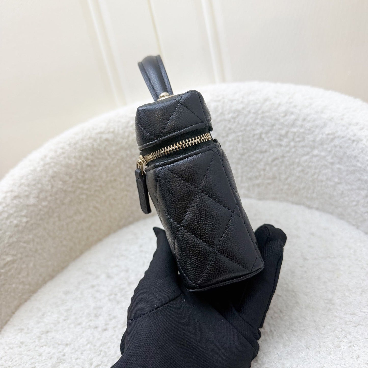 Chanel [Local Set - Oct 2025] Vanity / Clutch with Chain (LP Style Bag) in Black Caviar and LGHW (Model: )