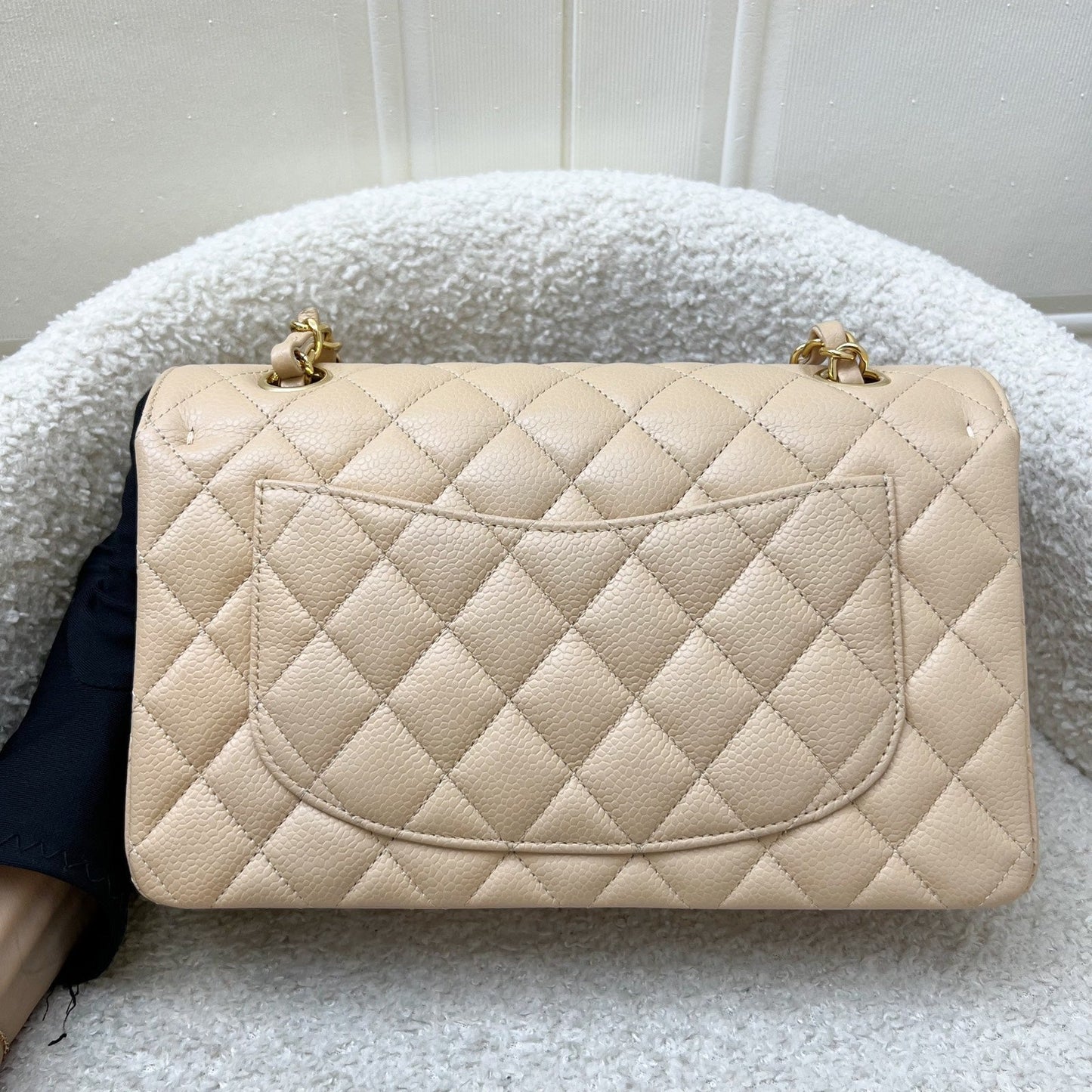 Chanel [Original Receipt - 2020] Small Classic Flap CF in Beige Caviar and GHW Accessory