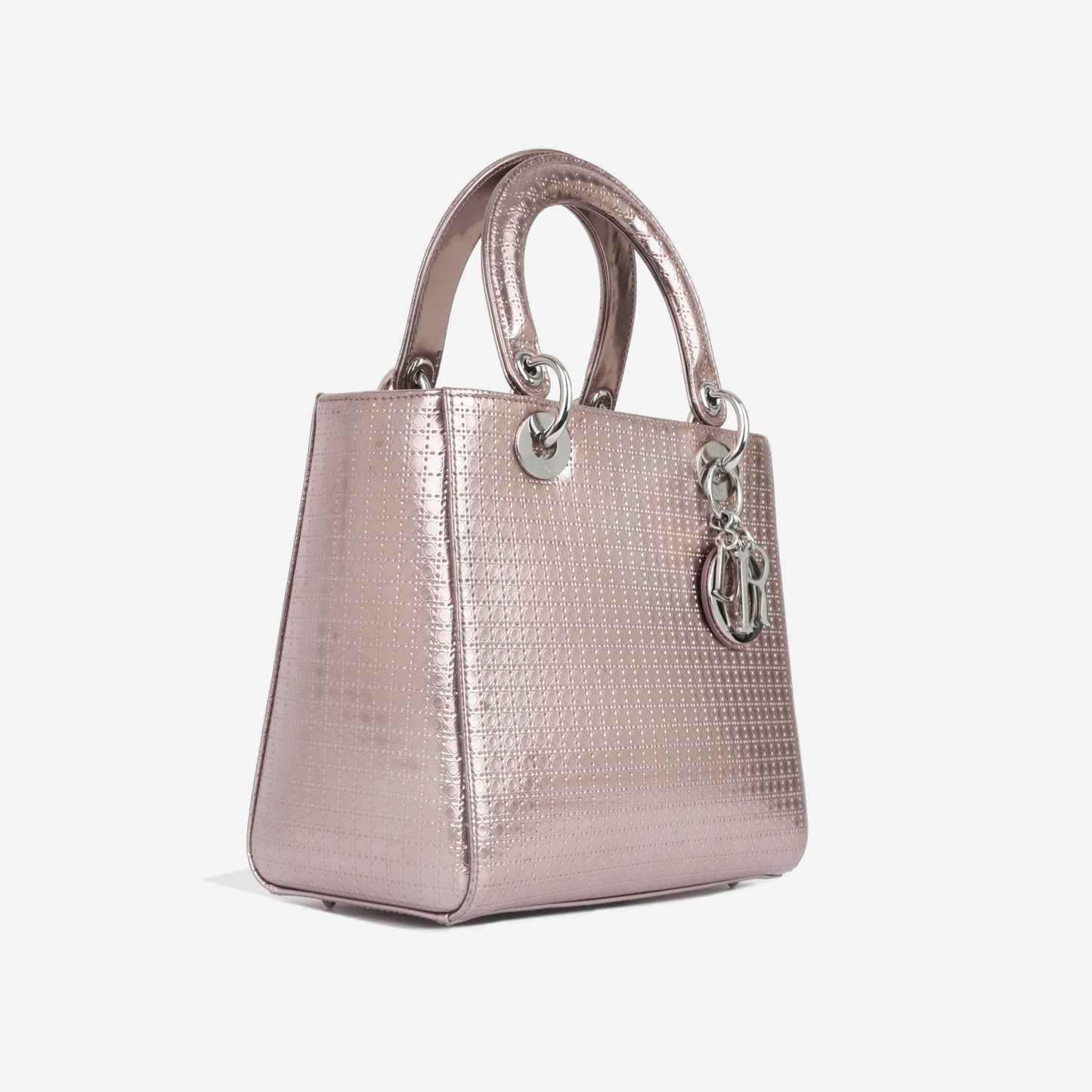 Dior Christian Lady Tote Bag Medium Cannage Leather Shw