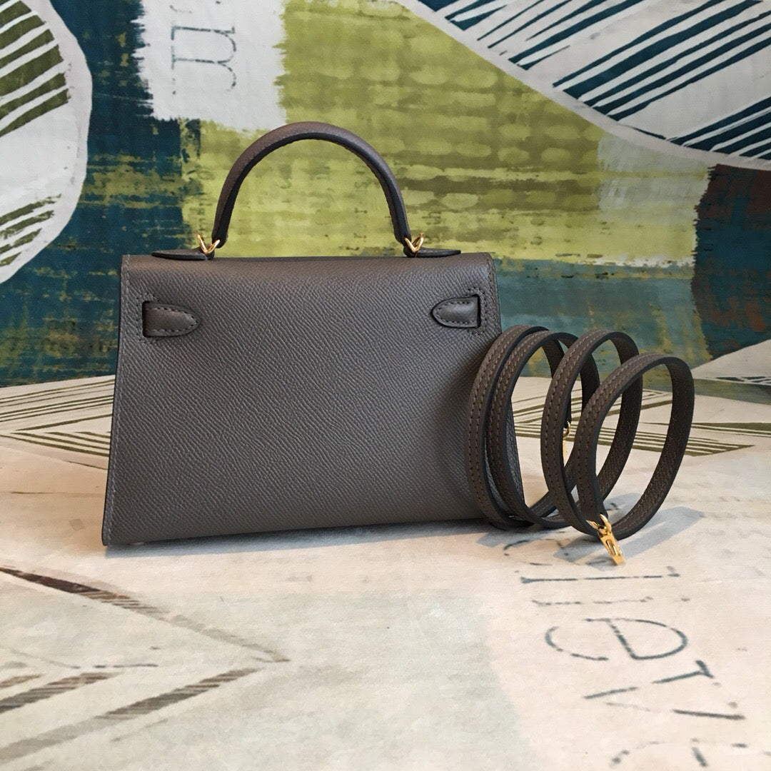Top Quality Kelly Etoupe For Women Toned Gold Mini Travel Bag