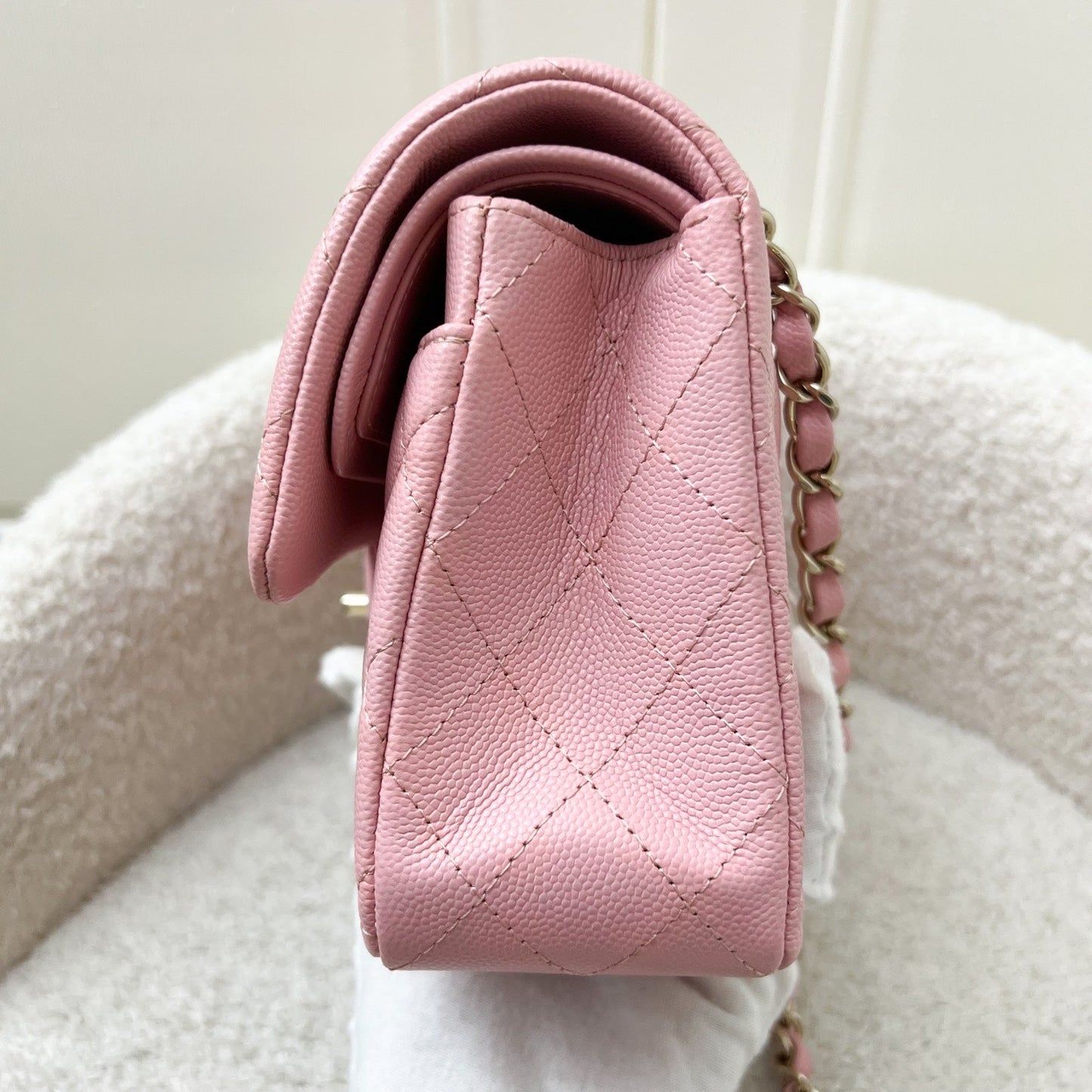 Small Classic Flap CF in Sakura Pink Caviar LGHW Accessory Signature