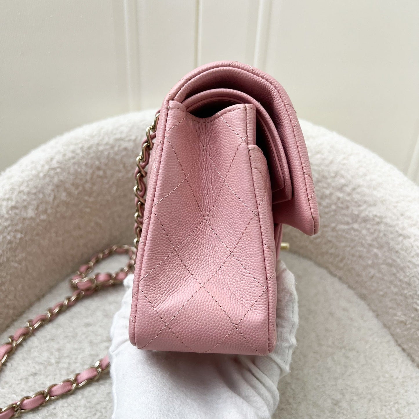 Small Classic Flap CF in Sakura Pink Caviar LGHW Accessory Signature