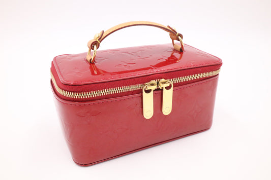 Louis Vuitton Vanity Pomme D'Amour Red Leather Vernis Handbag