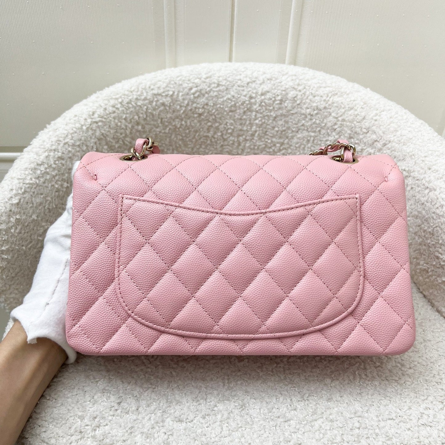 Small Classic Flap CF in Sakura Pink Caviar LGHW Accessory Signature