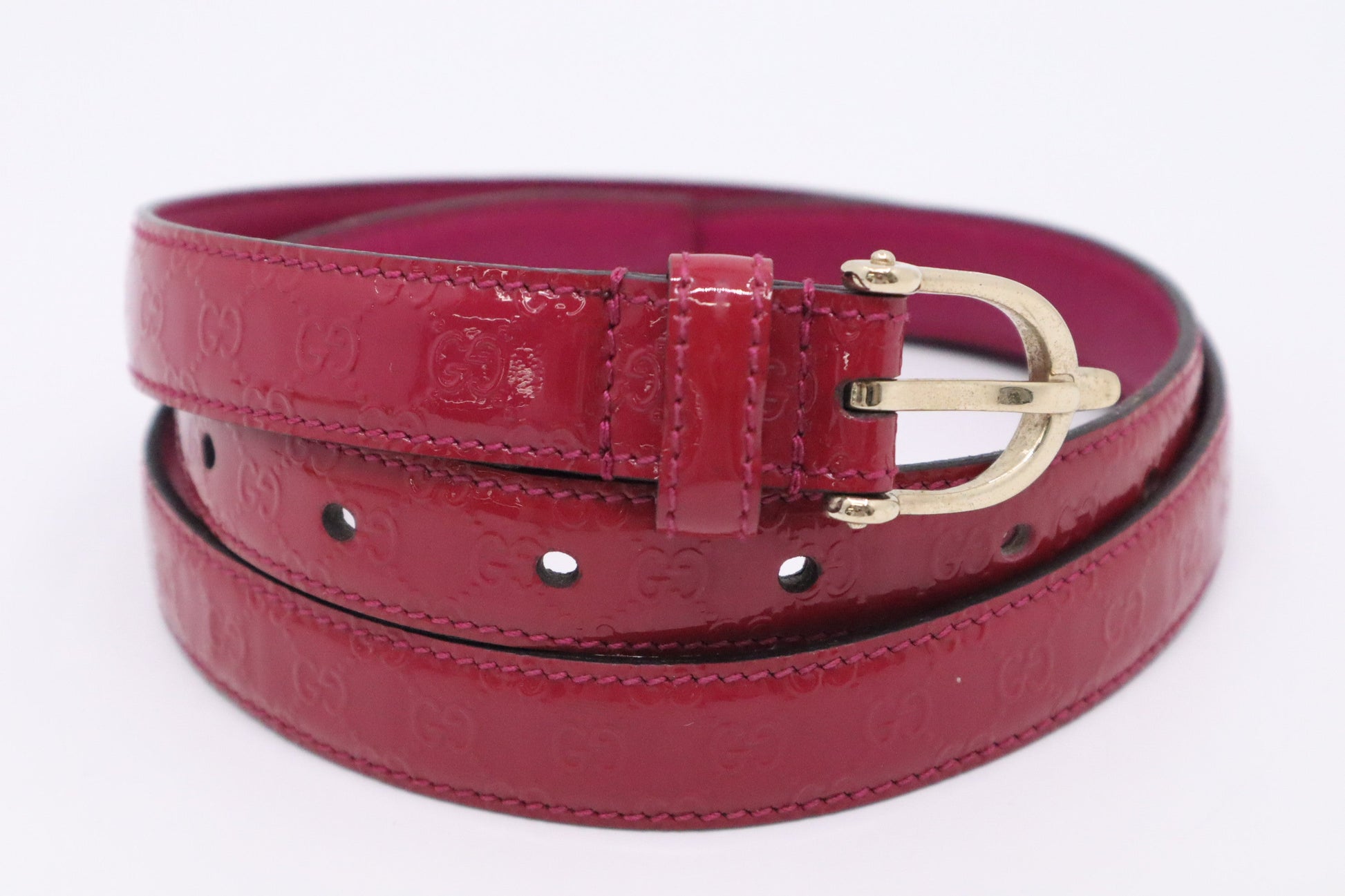 Gucci Belt In Patent Handbag Leather Pink Accessory