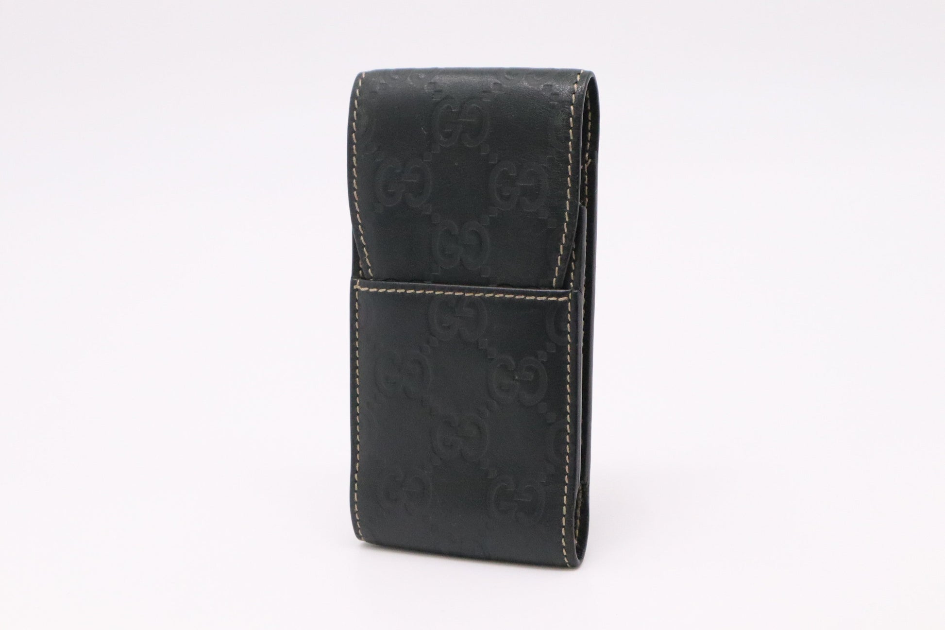 Gucci Cigarette Case In Dark ssima Handbag Leather Green Travel Bag