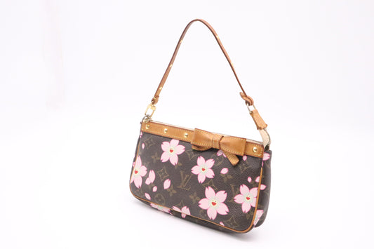 Louis Vuitton x Takashi Murakami Pochette Accessories Monogram Canvas Clutch Bag
