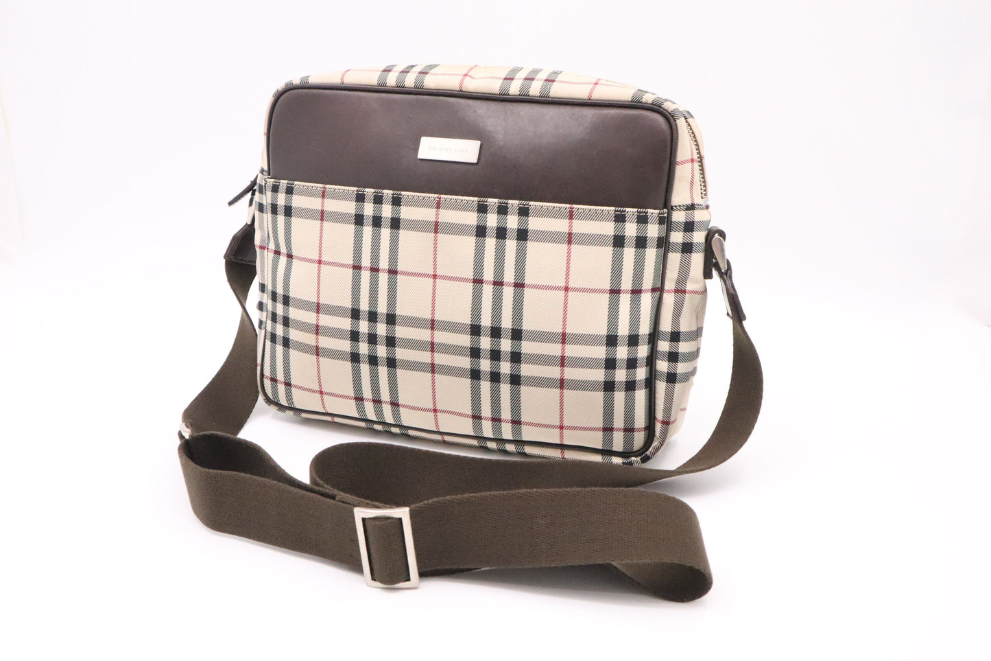 Burberry Crossbody In Nova Check Canvas Crossbody Bag