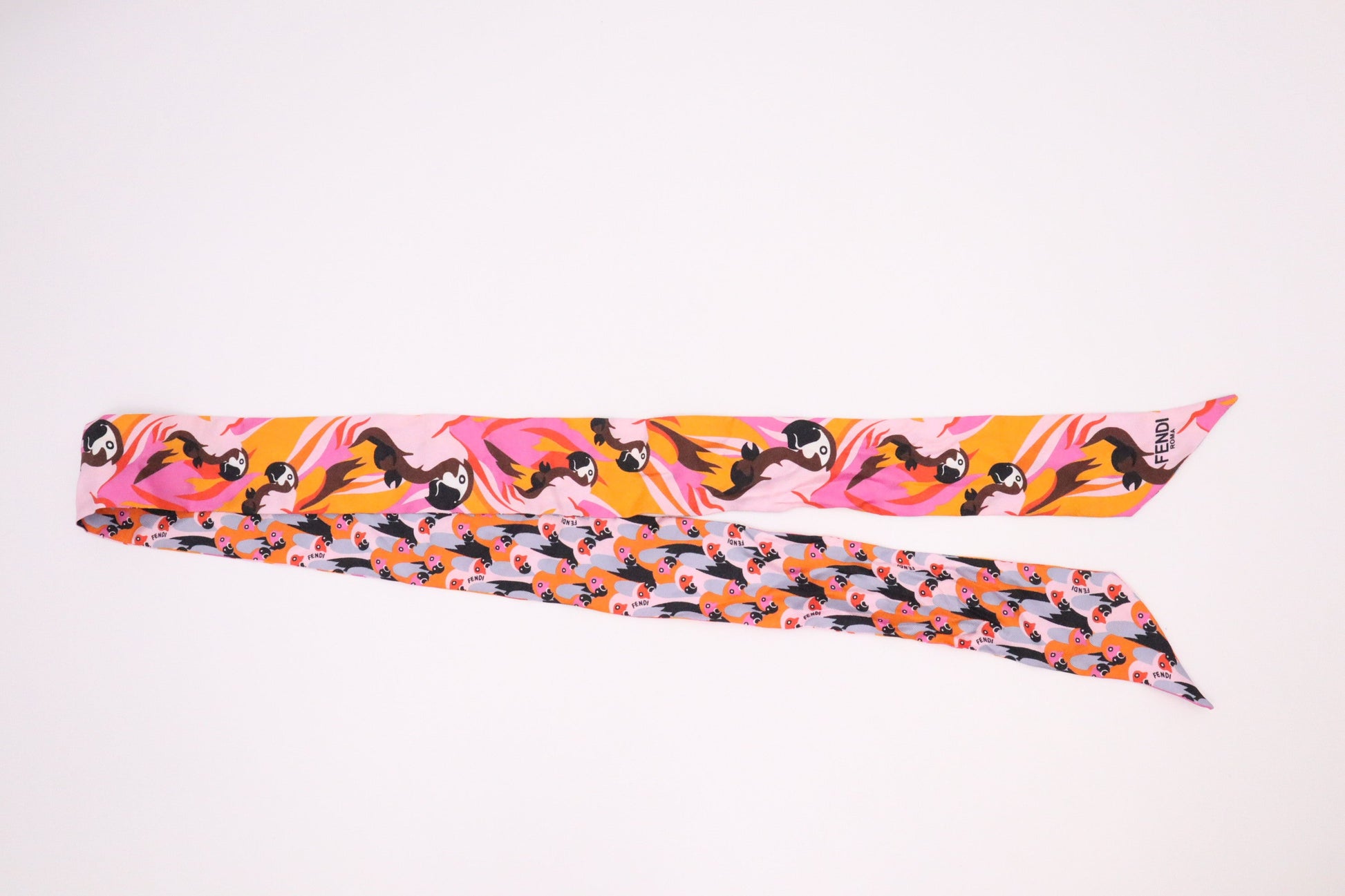 Fendi Twilly In Silk Handbag Pink Scarf