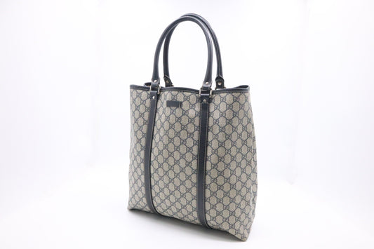 Gucci GG Supreme Canvas Navy Tote Bag