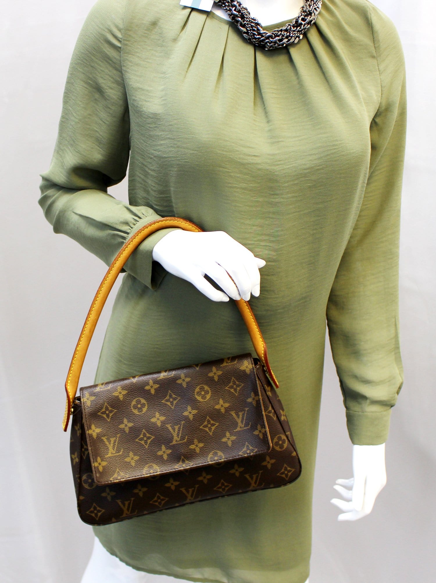 Louis Looping Pm Satchel Bag Canvas Monogram Travel Bag