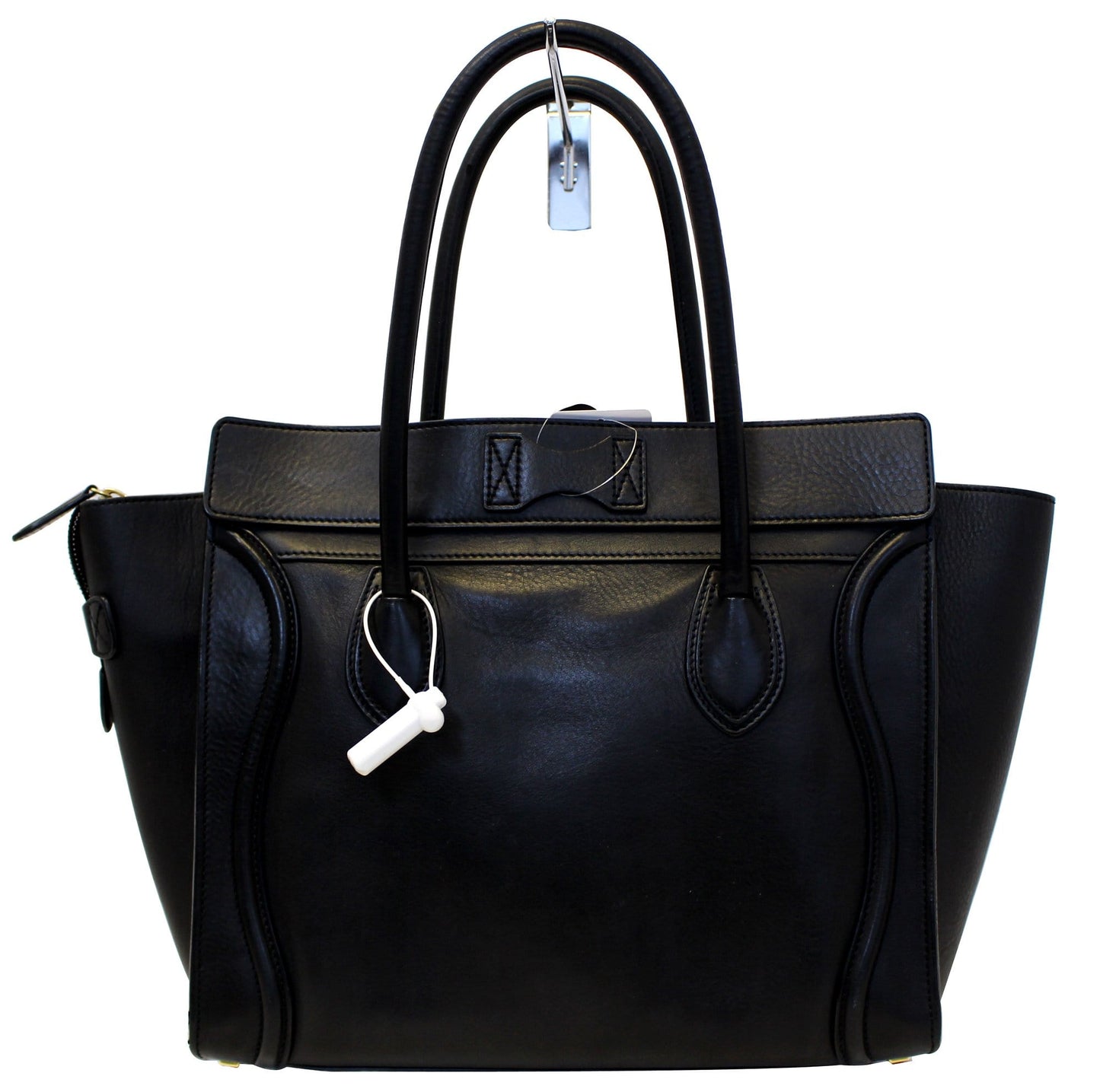 Phantom Luggage Calfskin Tote Bag Leather Black
