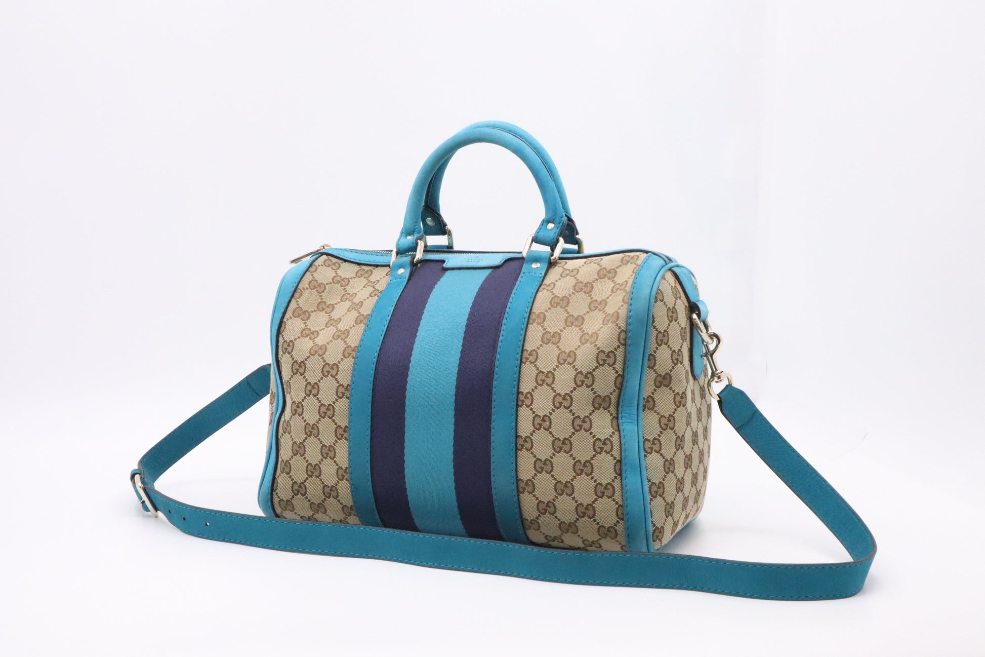 Gucci Boston Bag In And Canvas Beige Travel Bag
