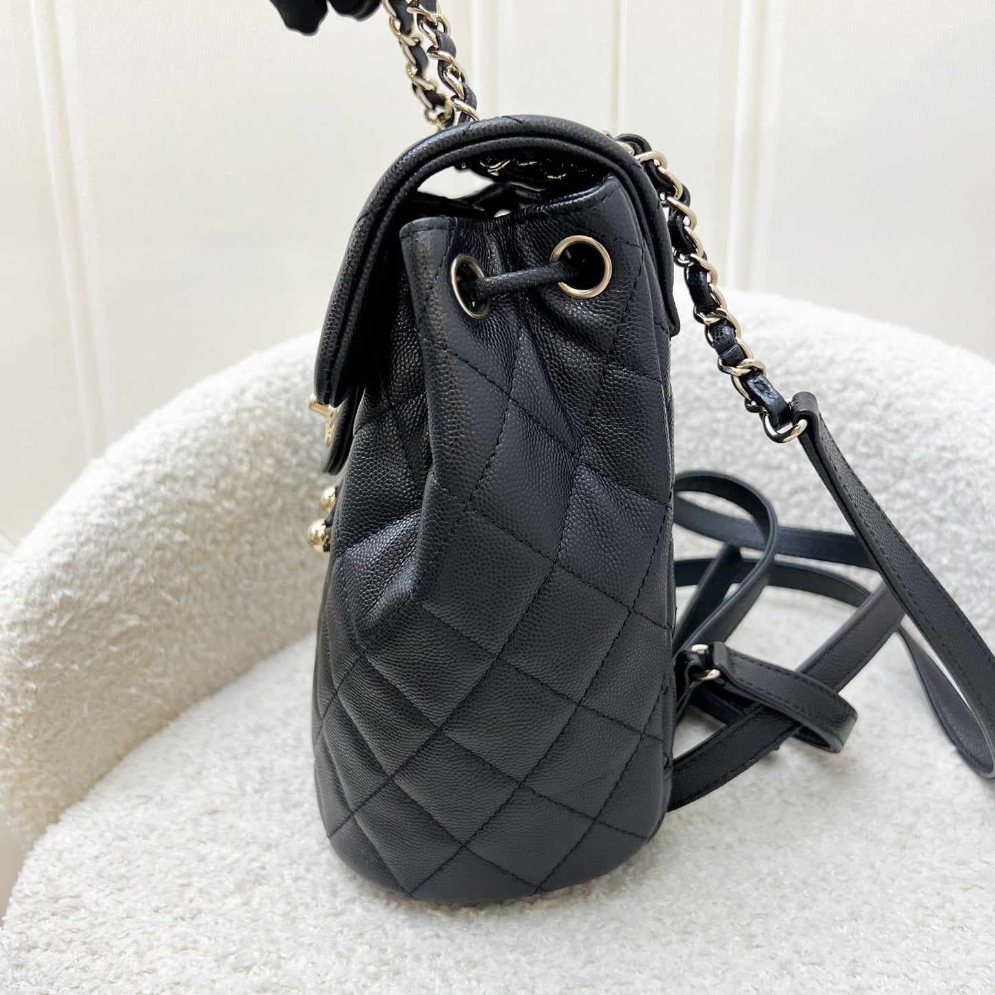 Chanel Urban Spirit Backpack in Black Shiny Caviar and LGHW