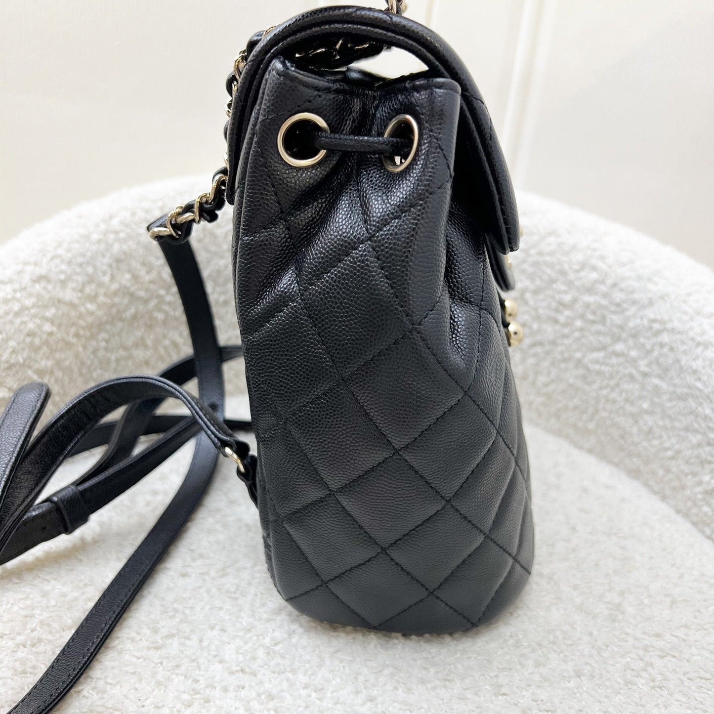 Chanel Urban Spirit Backpack in Black Shiny Caviar and LGHW