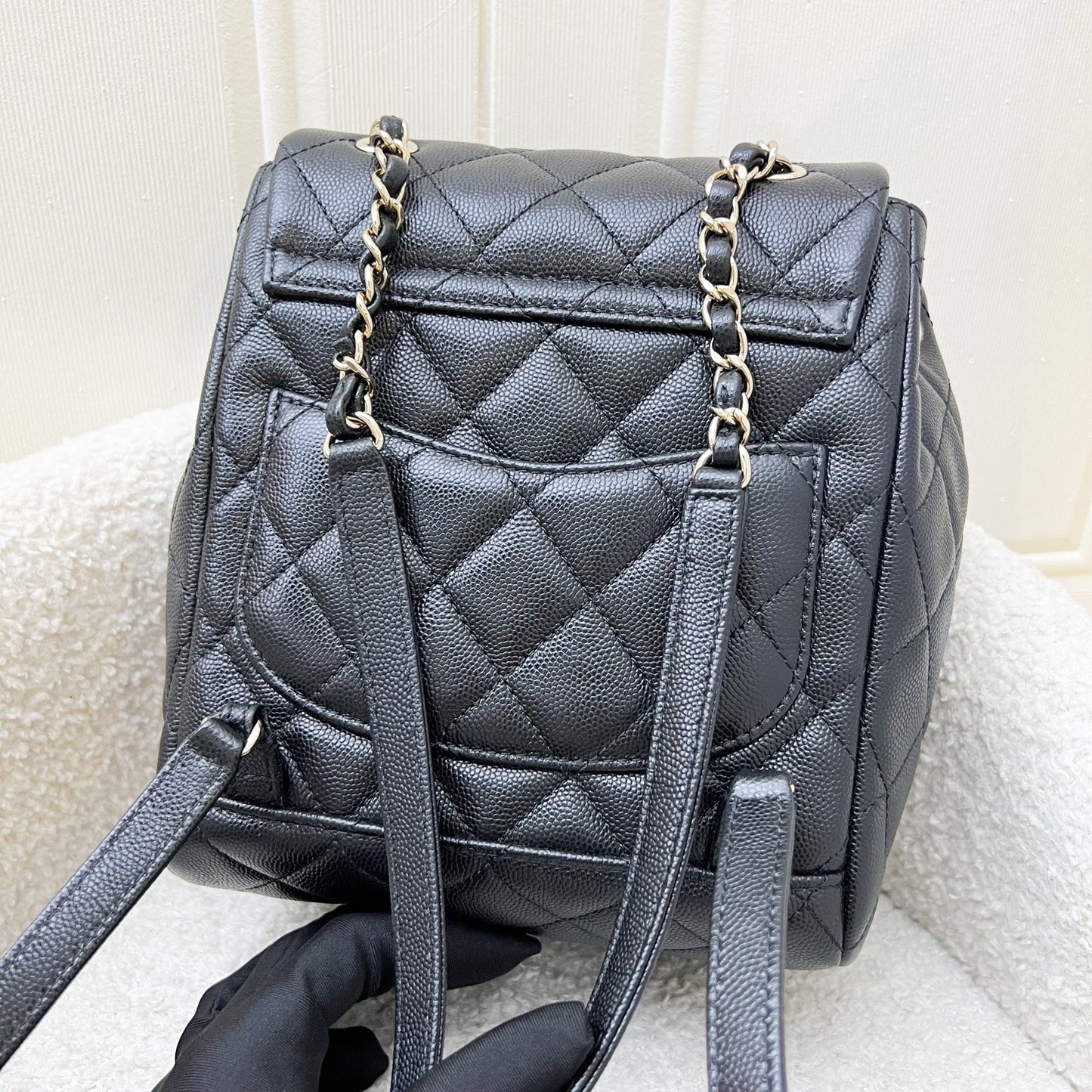 Chanel Urban Spirit Backpack in Black Shiny Caviar and LGHW