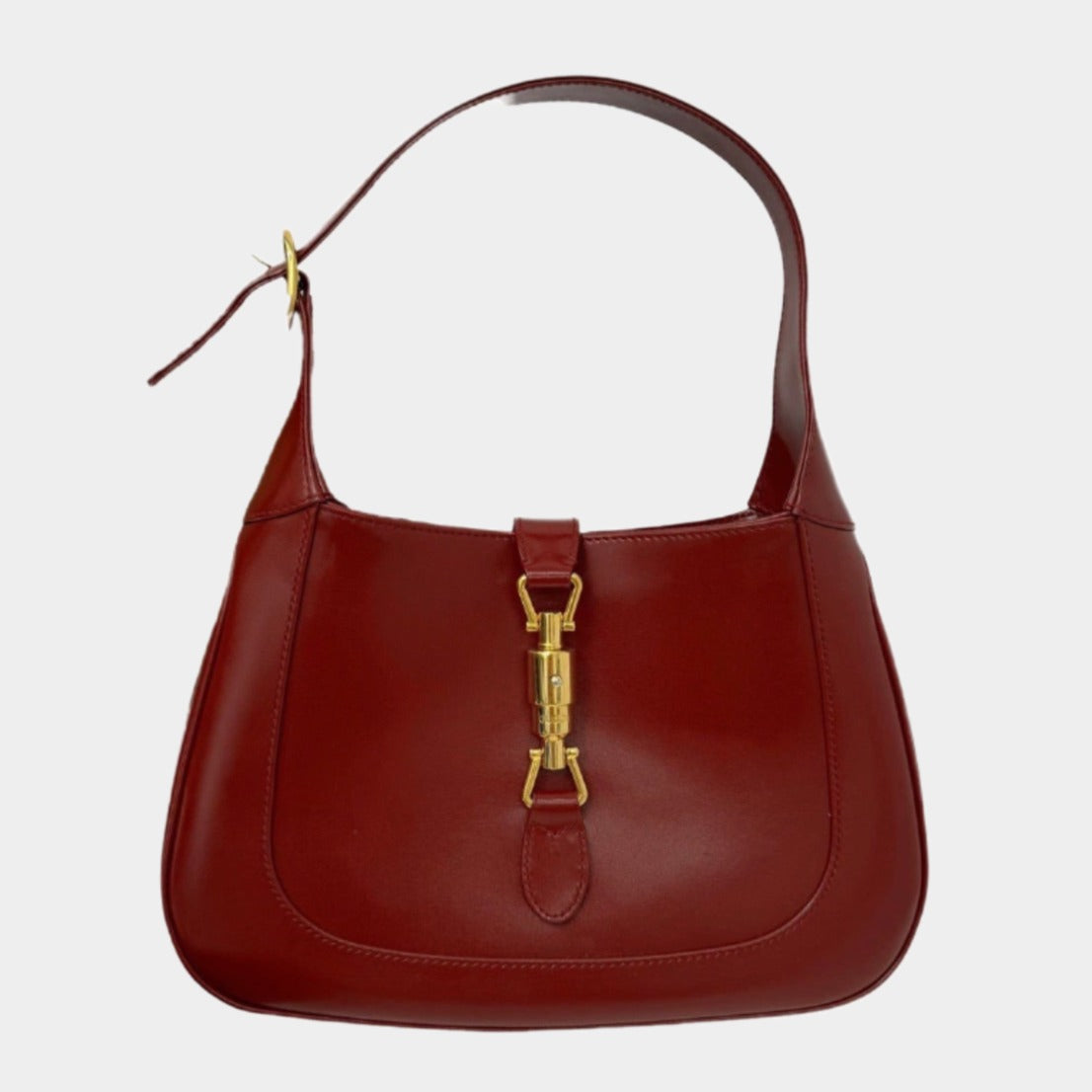 Gucci Jackie Ancora Adjustable Strap Leather Red Small Handbag