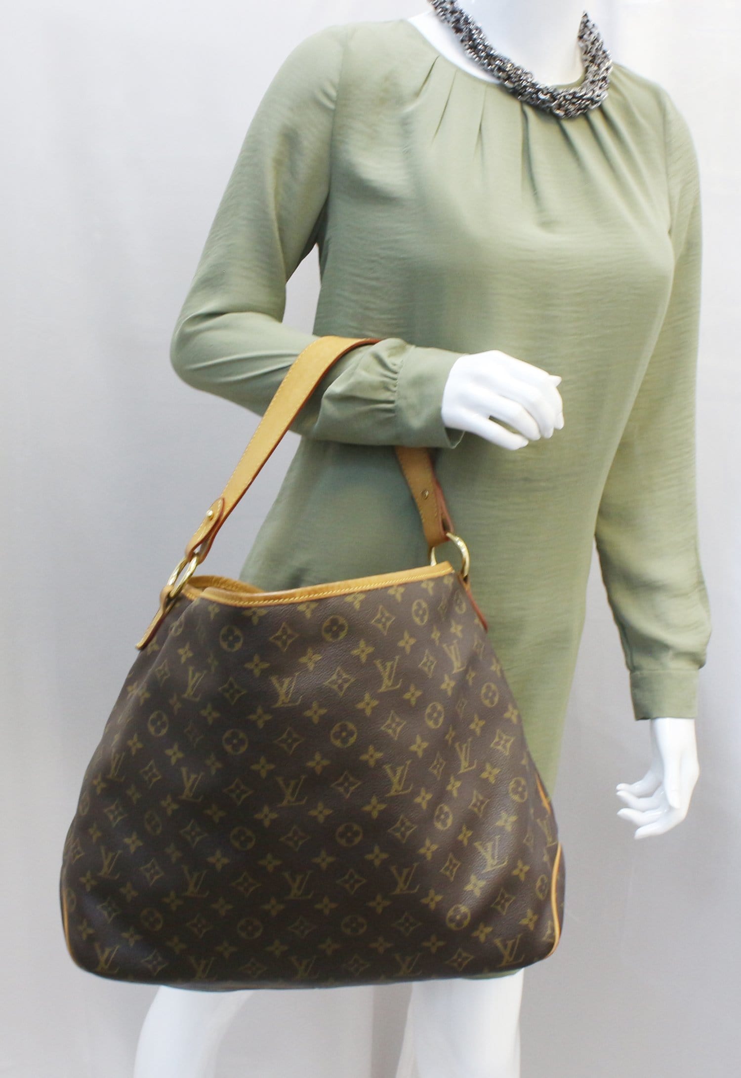 Louis Delightful Mm Tote Shoulder Bag Canvas Monogram