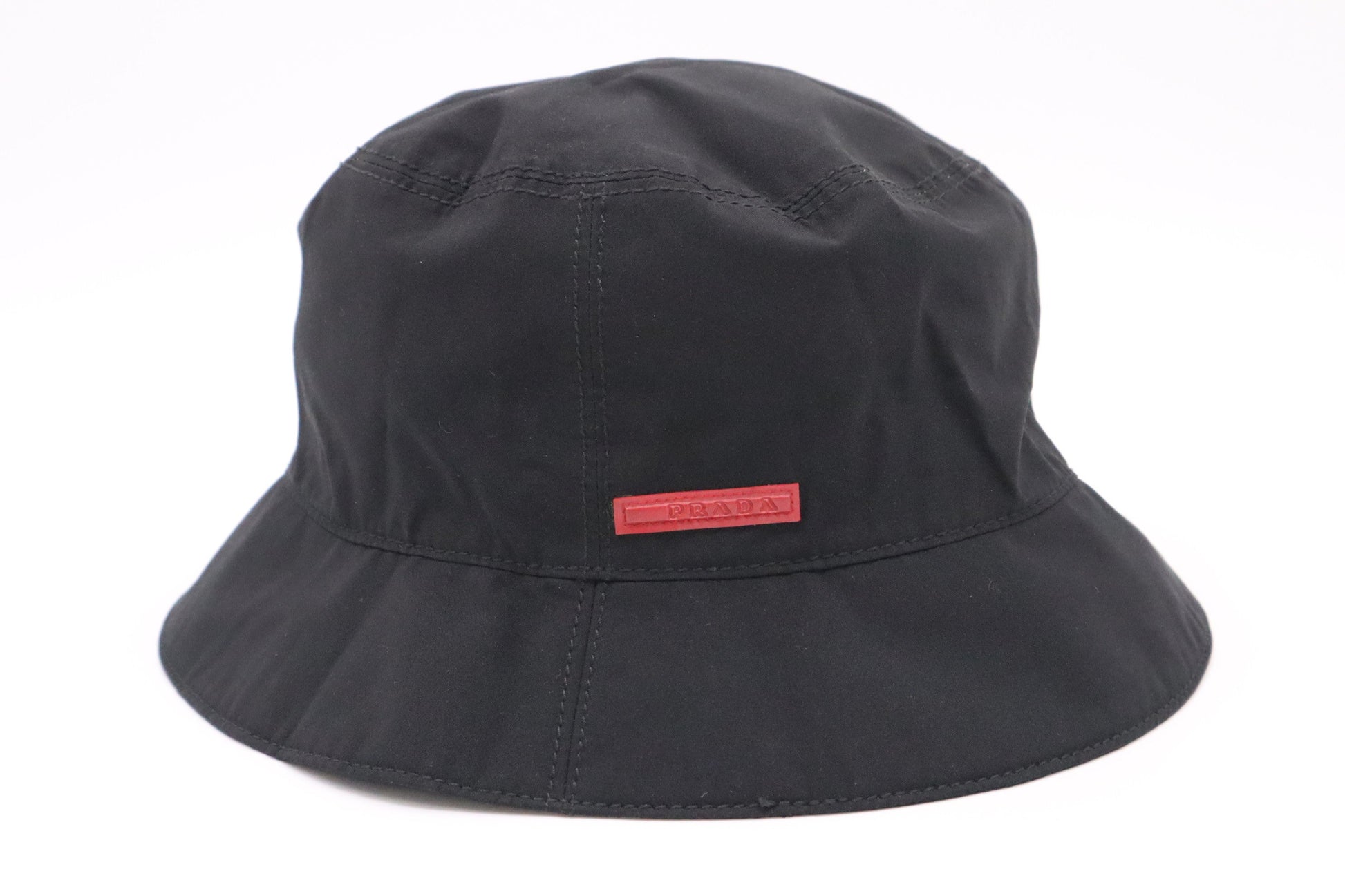 Prada Hat In Handbag Nylon Black Bucket Bag