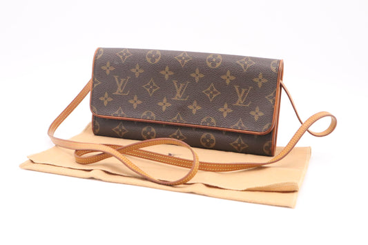 Louis Vuitton Pochette Twin GM Monogram Canvas Clutch Bag