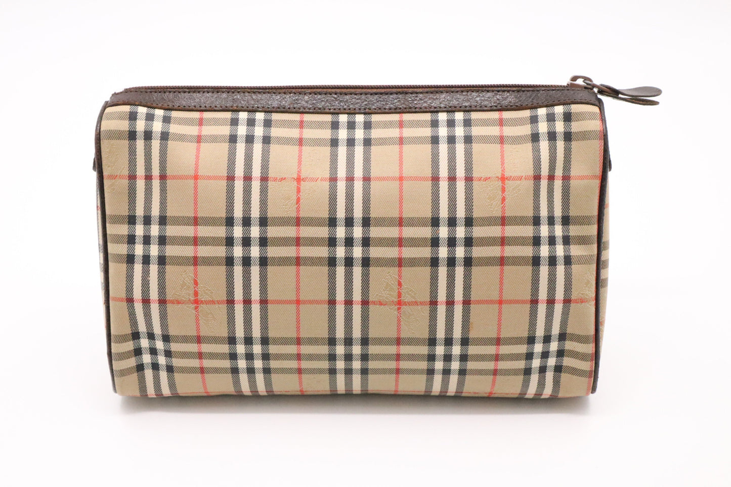Burberry Clutch In Check Canvas Brown Clutch Bag
