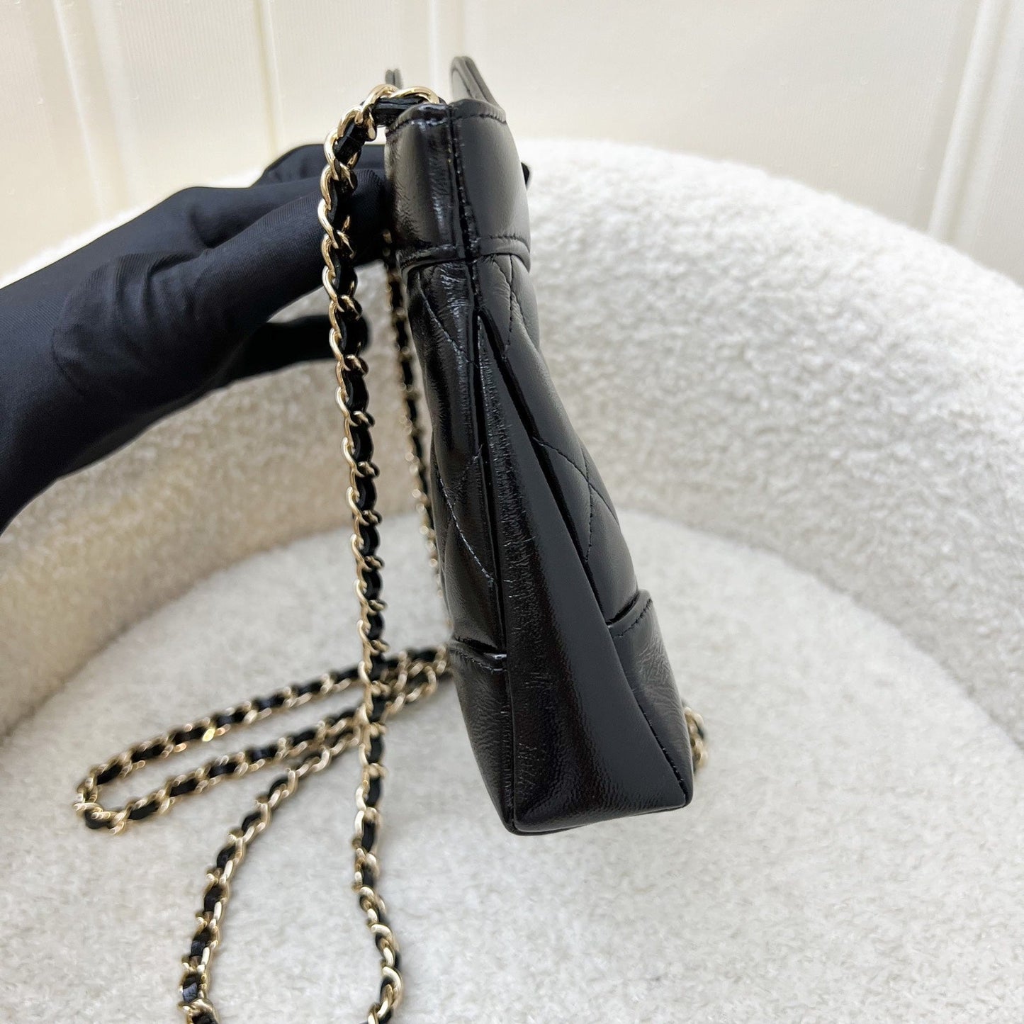 31 Nano Shopping in Black Shiny Calfskin and LGHW (Model: ) Accessory Signature