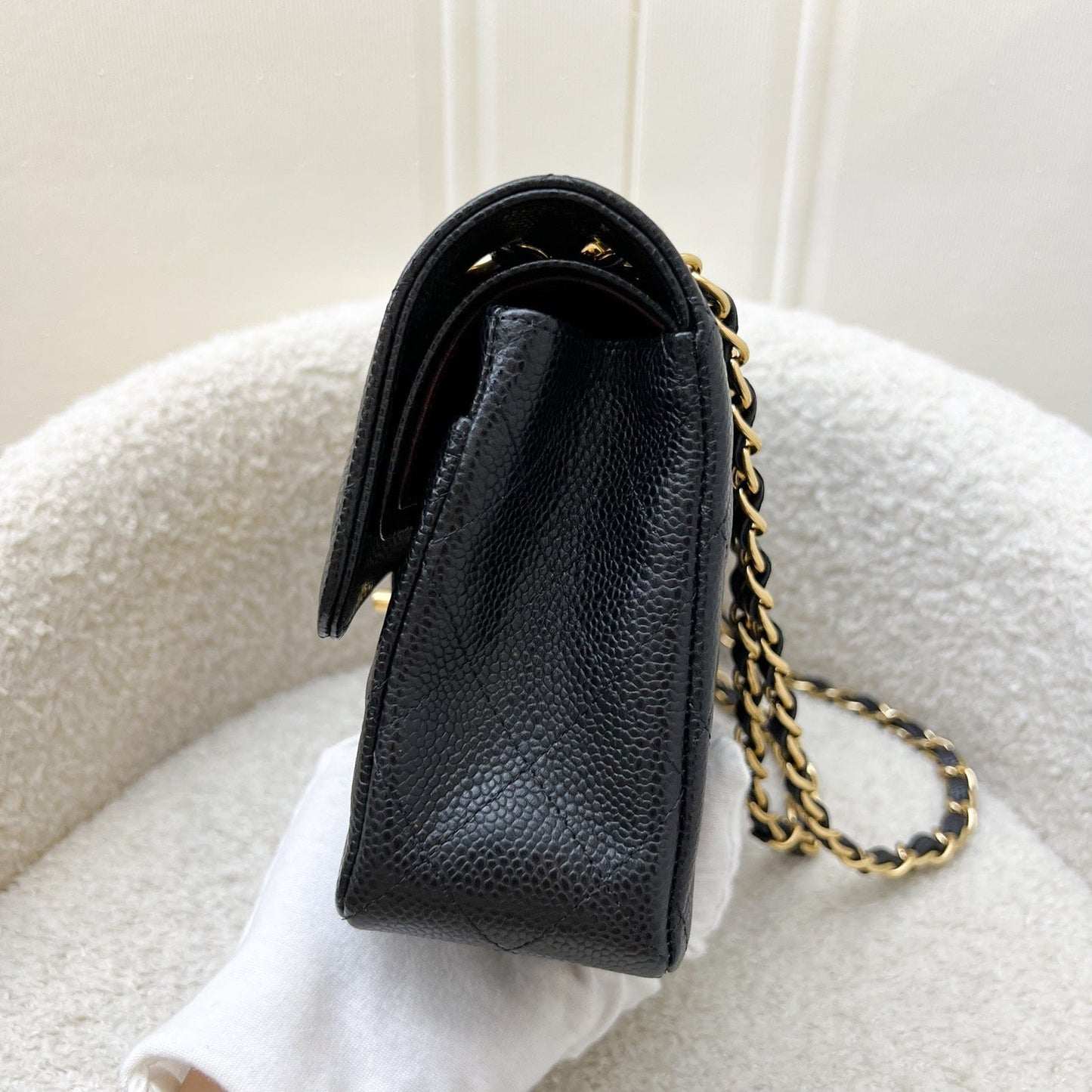 Small Classic Flap CF in Black Caviar and GHW (Model: ) Accessory Refined