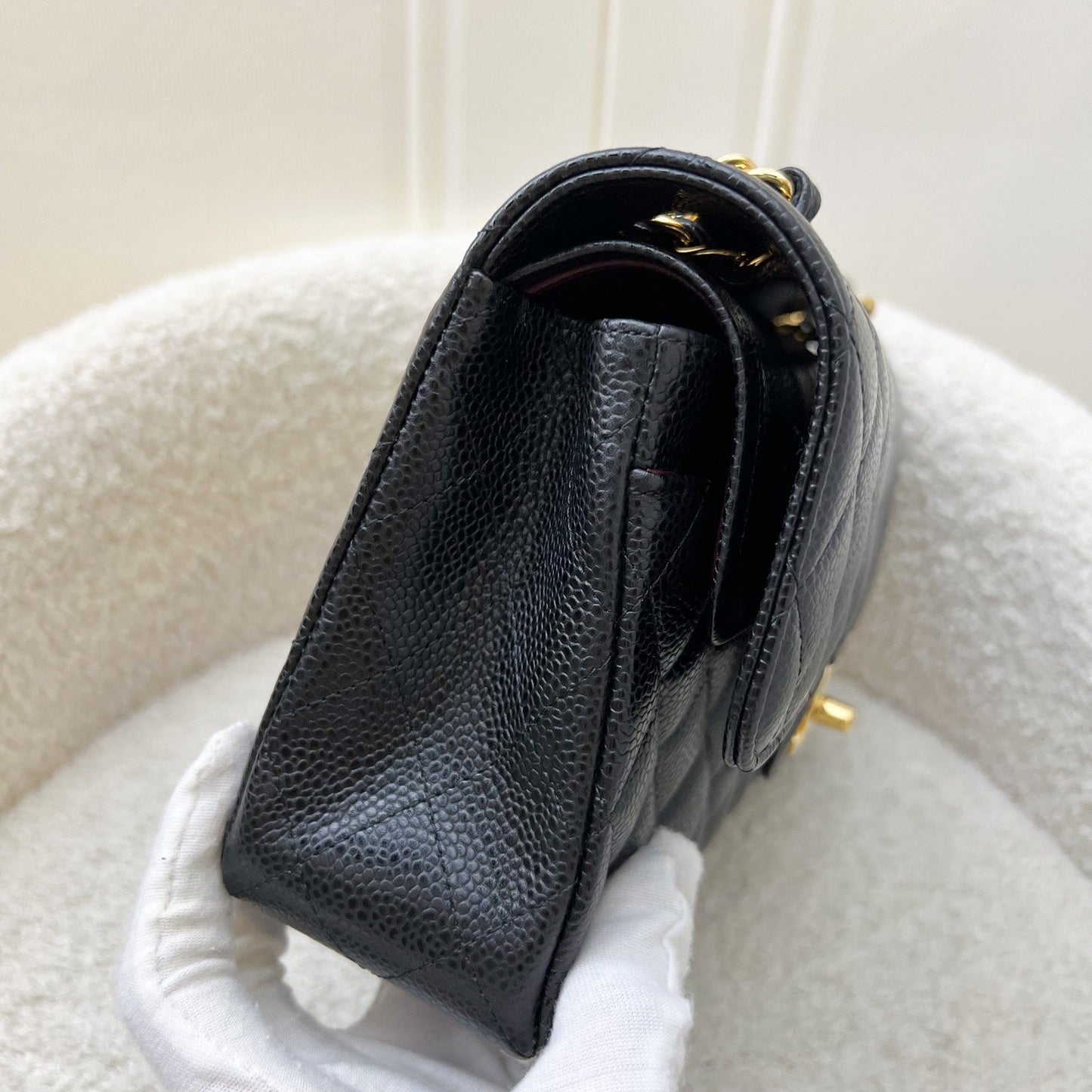 Small Classic Flap CF in Black Caviar and GHW (Model: ) Accessory Refined