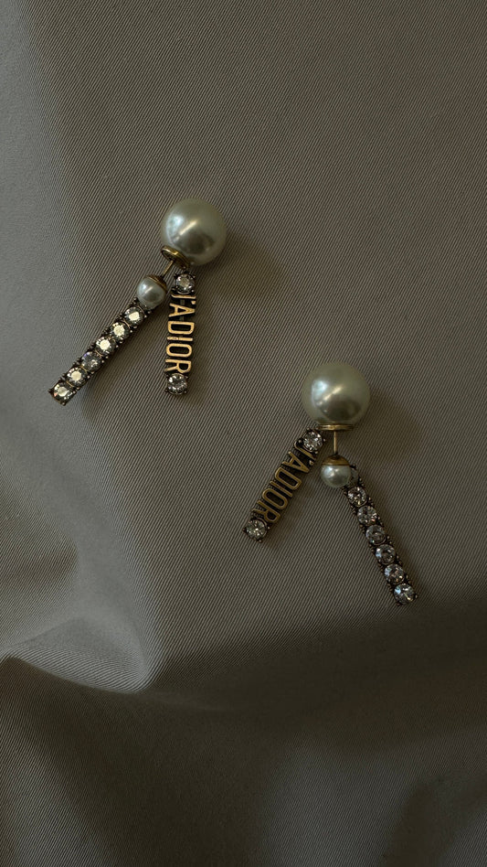 Dior Handbag J´A Crystal Drop Tribal Earrings Pearl Jewelry