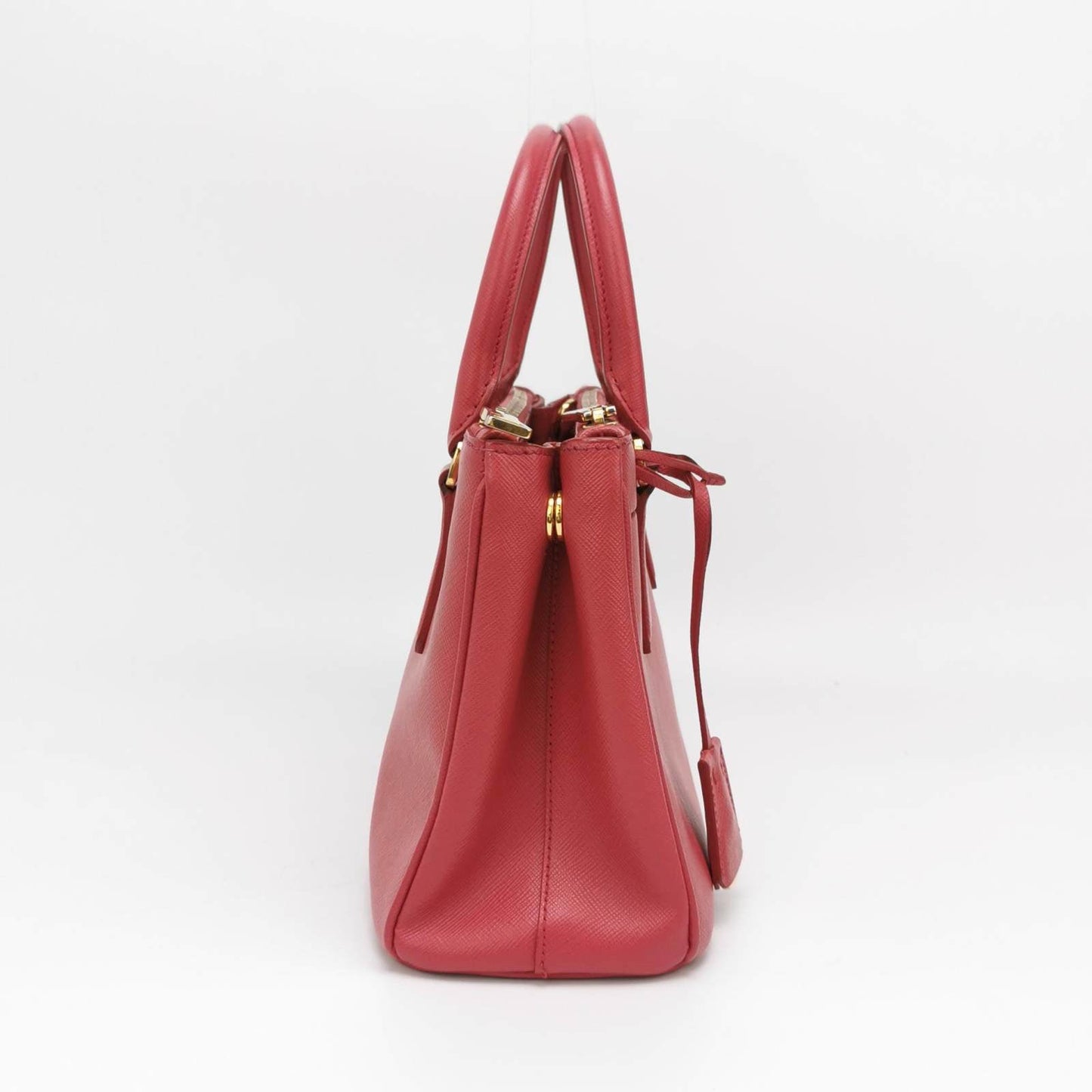 Prada Galleria Saffiano Handbag With Strap Leather Pink Travel Bag