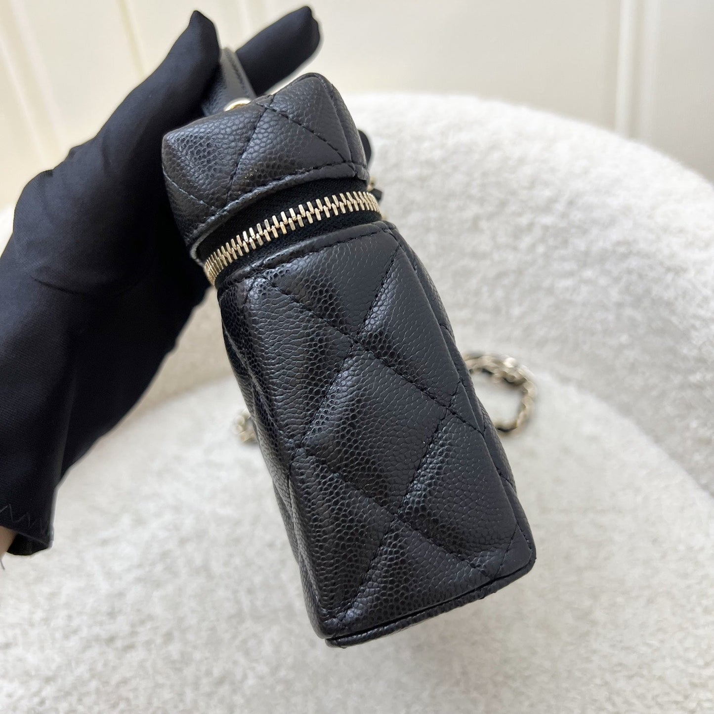 Chanel [New Local Jan 2025] Vanity / Clutch with Chain (LP Style Bag) in Black Caviar and LGHW