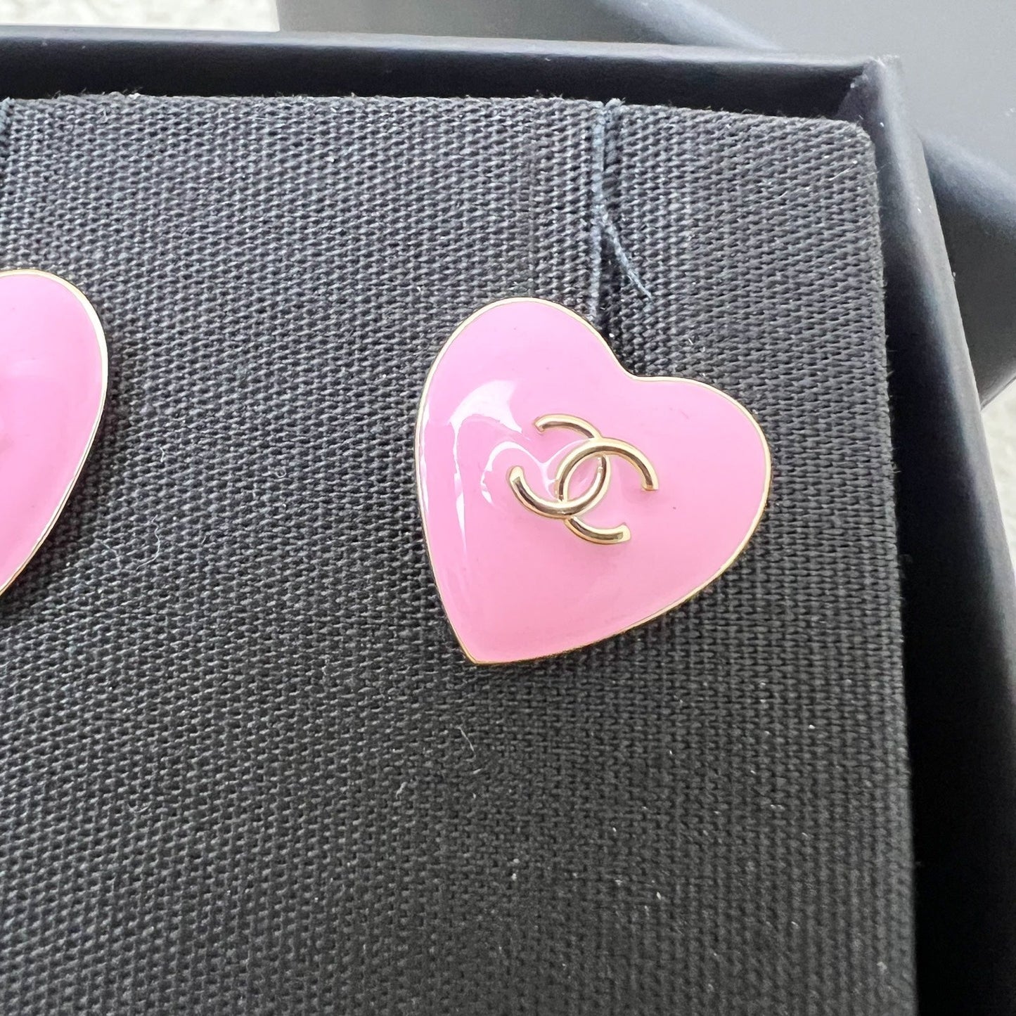 Chanel Pink Hearts Earrings and LGHW Jewelry