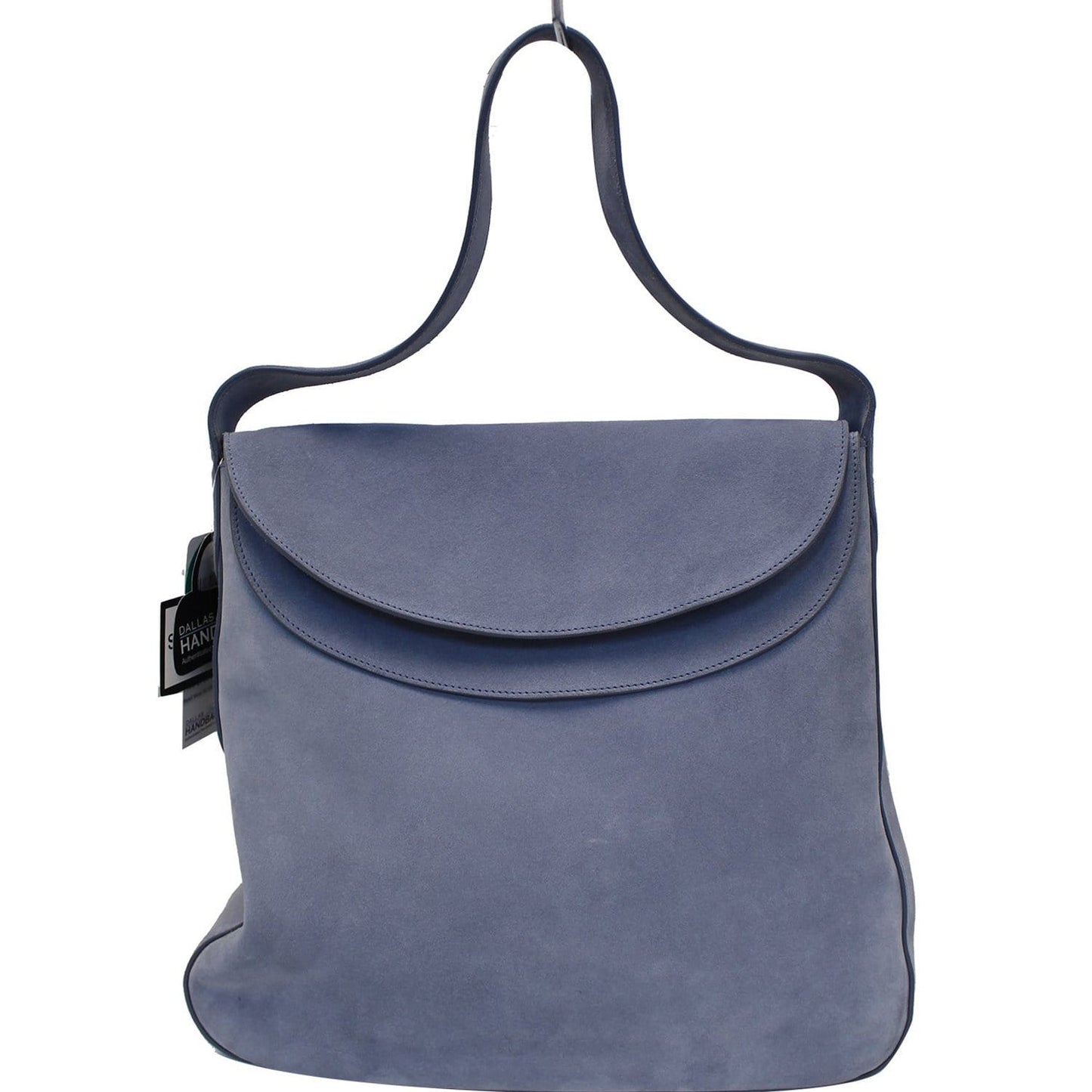 Vitello Daino Flap Hobo Bag Sky Leather Suede Travel Bag