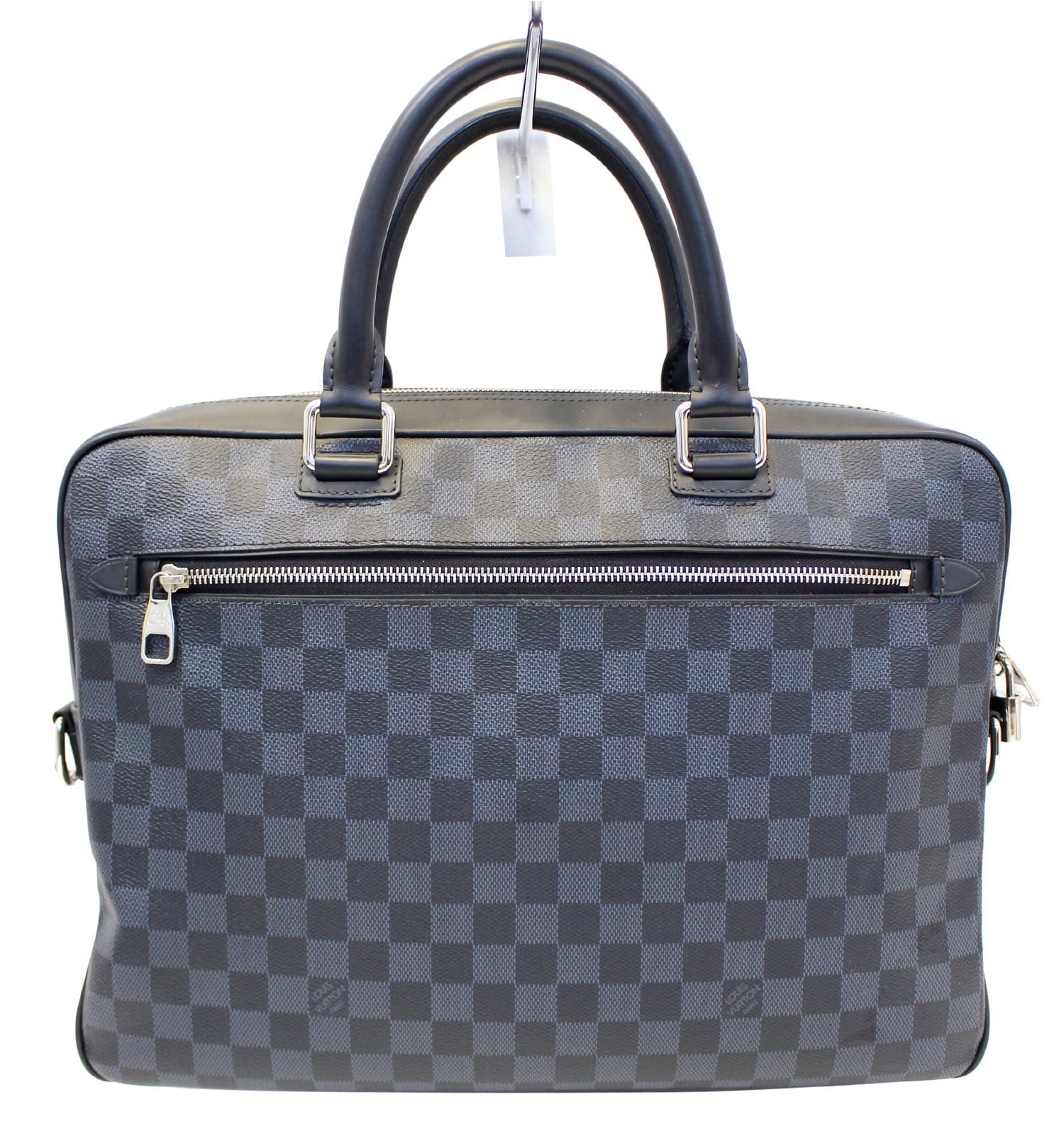 Louis Cobalt Damier Porte Document Business Briefcase Canvas Travel Bag