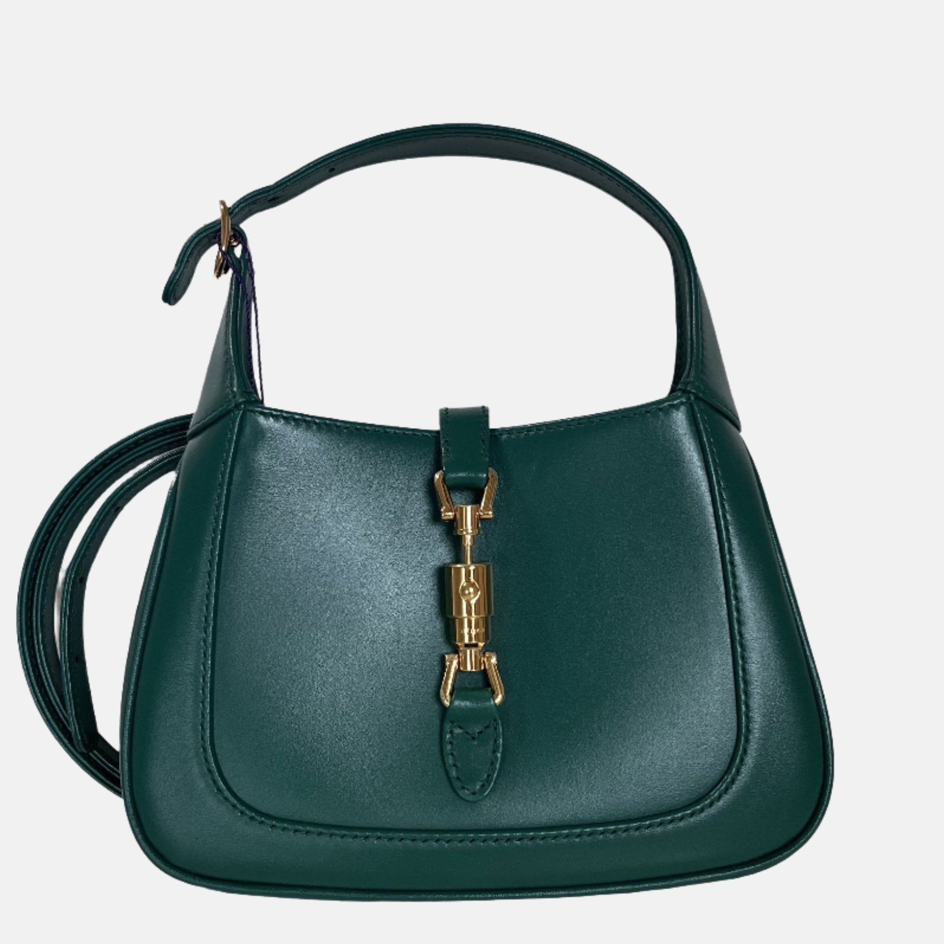 Gucci Jackie Adjustable Strap Giftable Condition Leather Green Mini Bag