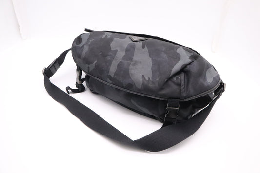 Prada Waist Bag In Camouflage Nylon Black Travel Bag