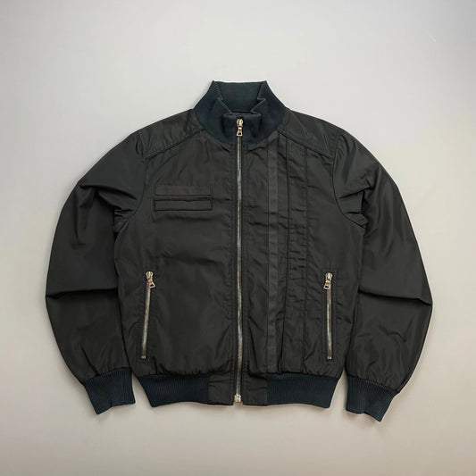 Prada Handbag Mainline Military Style Bomber Jacket Canvas Black