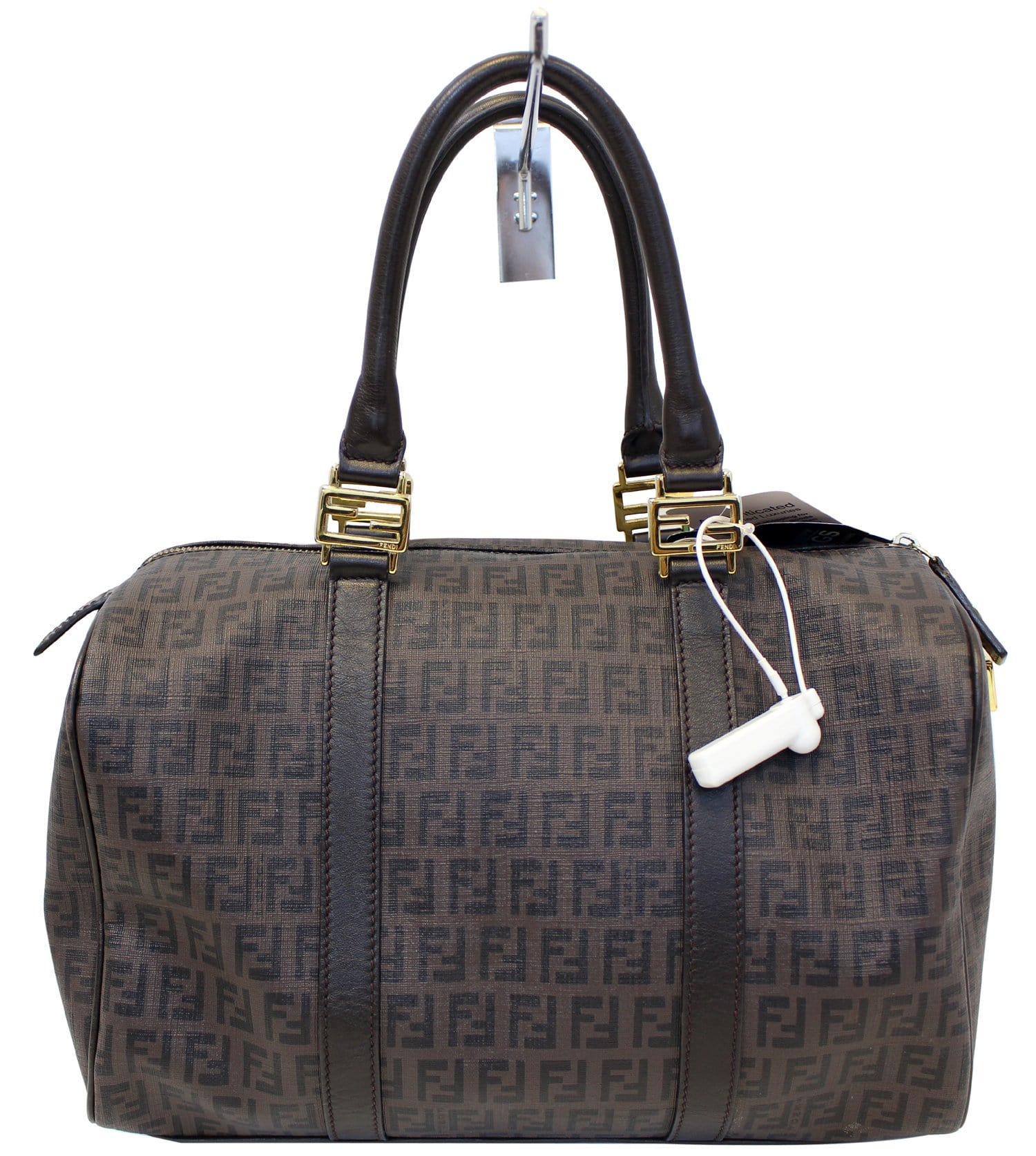 Fendi Zucchino Spalmati Forever Bauletto Boston Bag Canvas Travel Bag