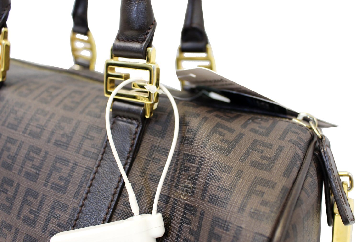 Fendi Zucchino Spalmati Forever Bauletto Boston Bag Canvas Travel Bag