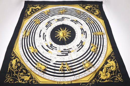 Hermes 'Astrologie' Carre In Silk Handbag Black Travel Bag