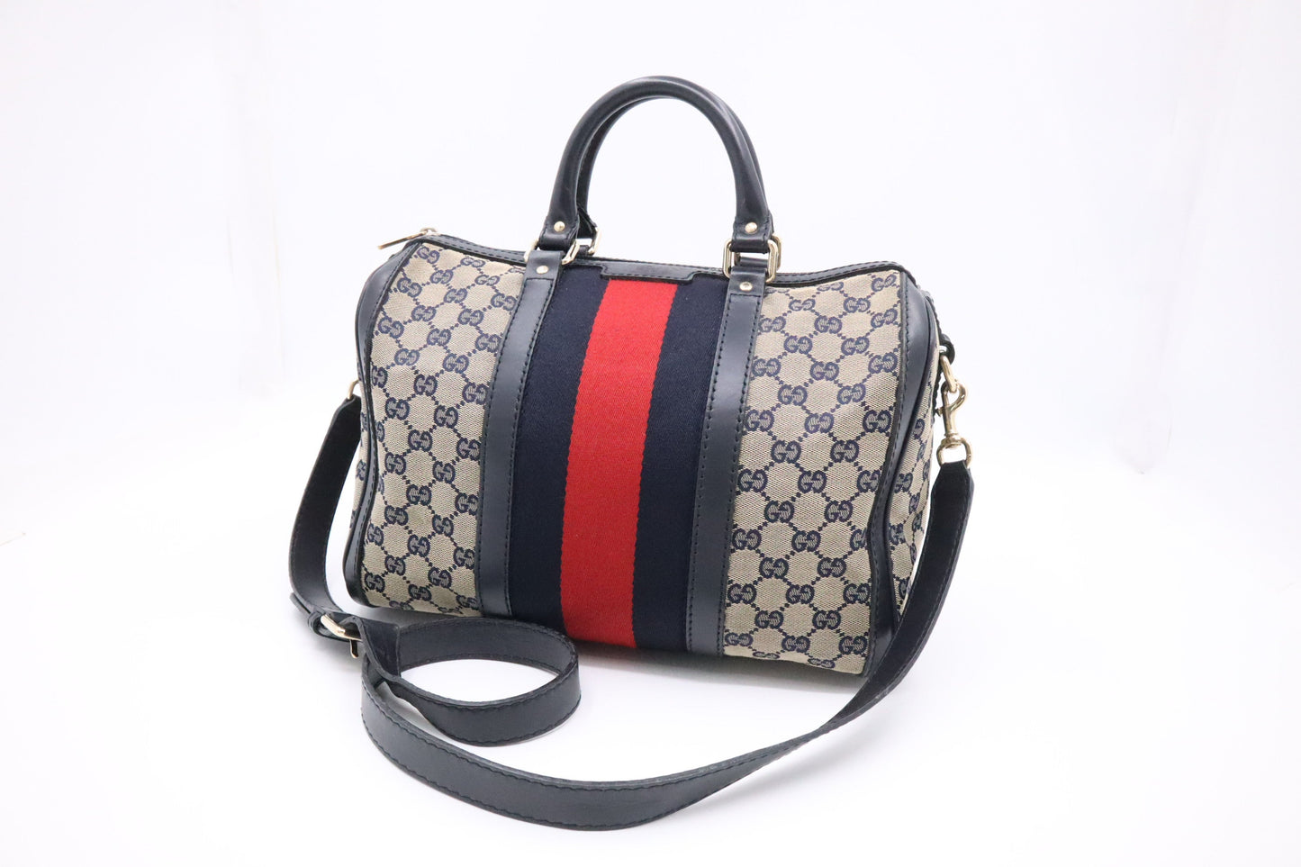 Gucci Boston GG Canvas Navy Handbag