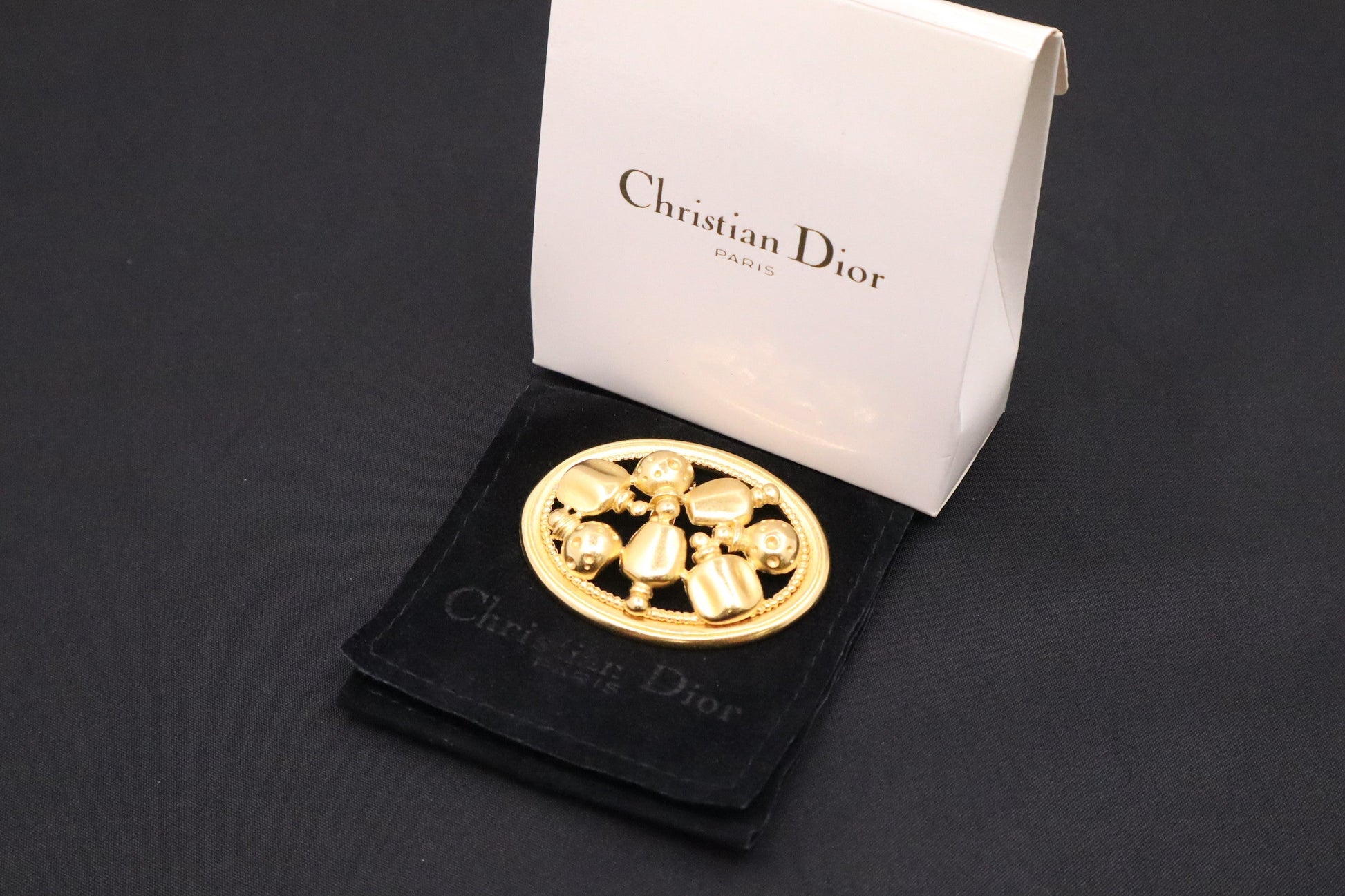 Dior Perfume Motif Brooch Handbag Travel Bag
