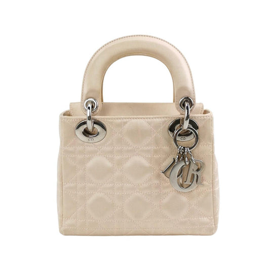 Dior Lady Silk Handbag Beige Mini Travel Bag