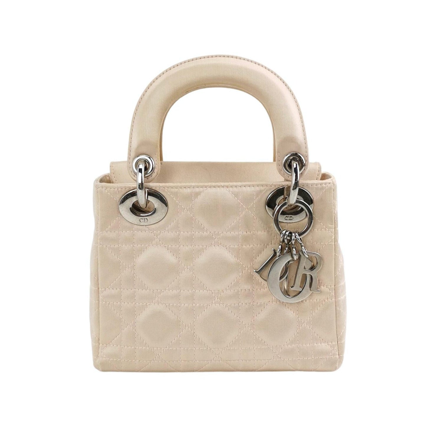 Dior Lady Silk Handbag Beige Mini Travel Bag
