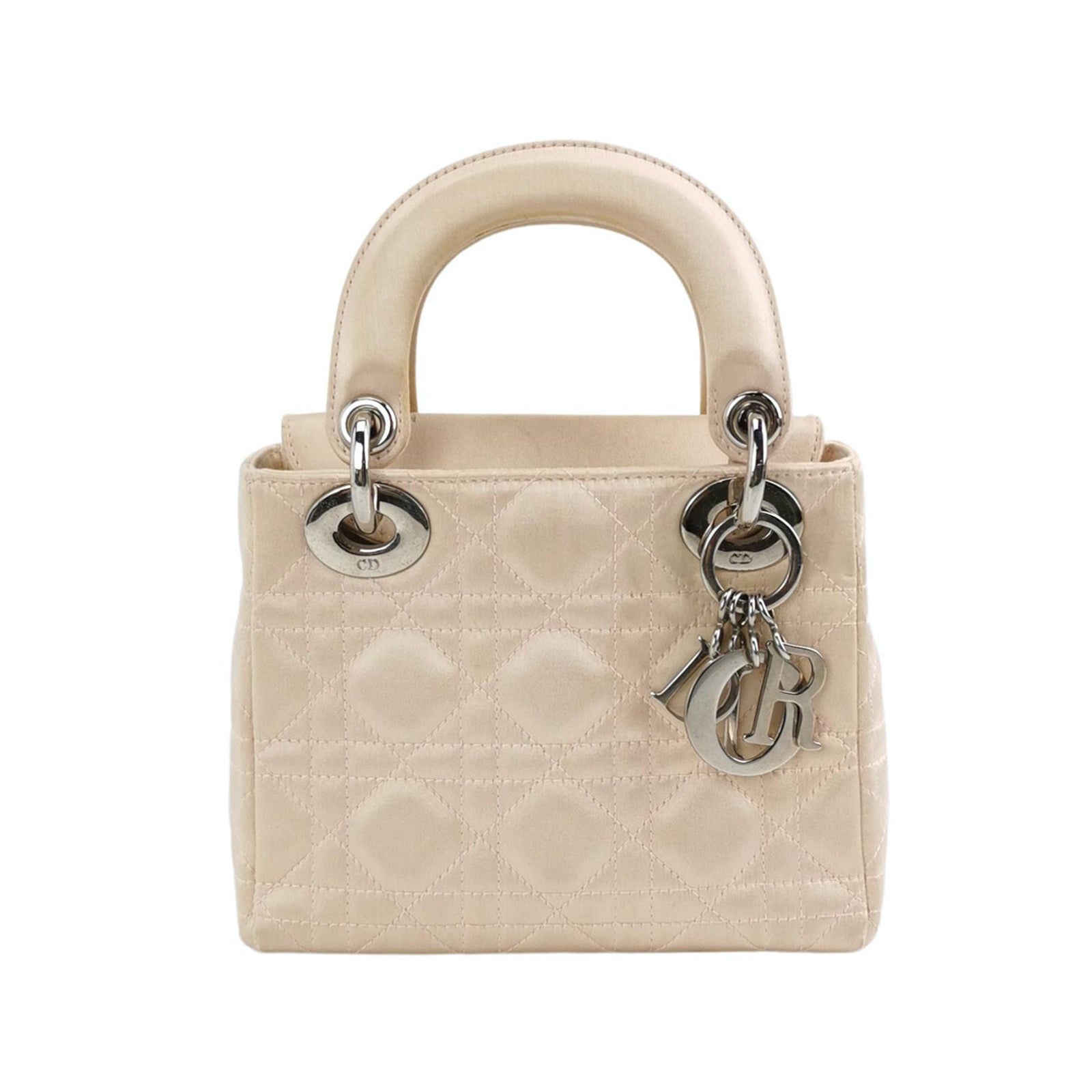 Dior Lady Silk Handbag Beige Mini Travel Bag