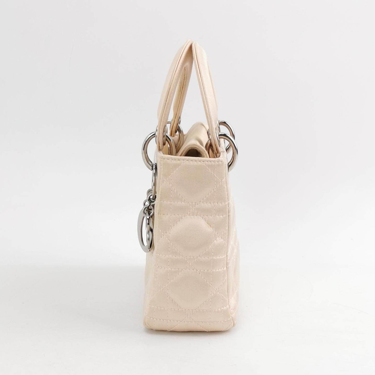Dior Lady Silk Handbag Beige Mini Travel Bag