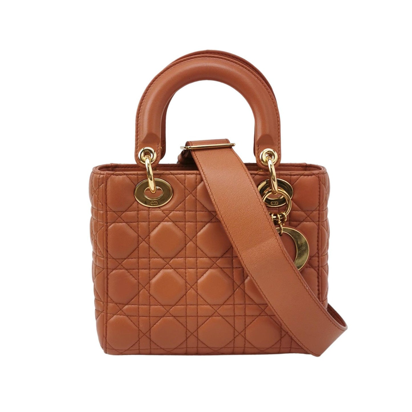 Dior Lady My Abc Orange Lambskin Cannage Handbag Leather Small Travel Bag Leather Handbag