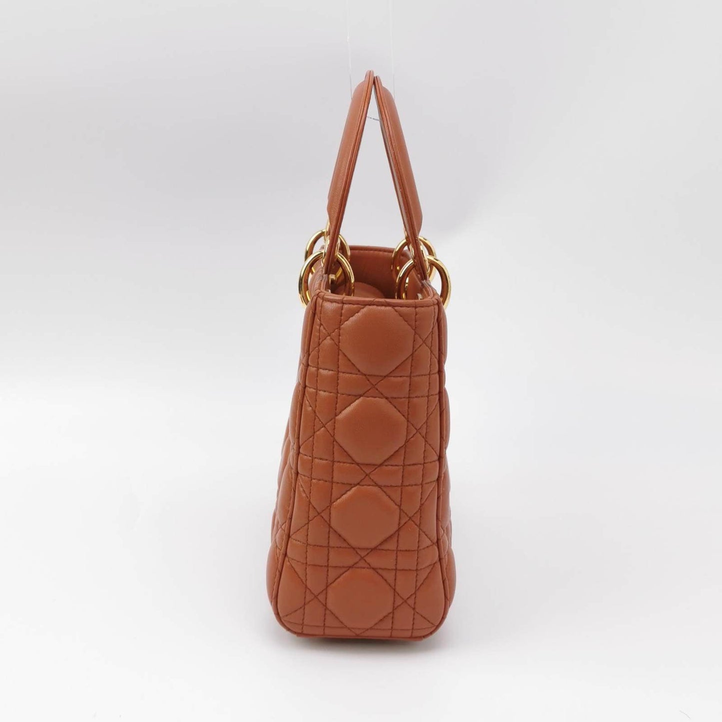 Dior Lady My Abc Orange Lambskin Cannage Handbag Leather Small Travel Bag Leather Handbag