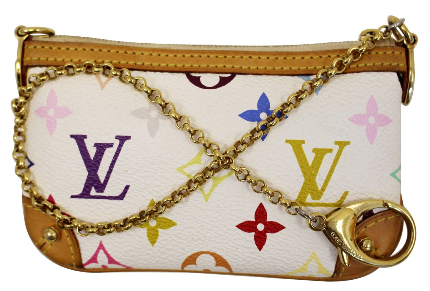 Louis Multicolore Milla Pm Clutch Bag Monogram White