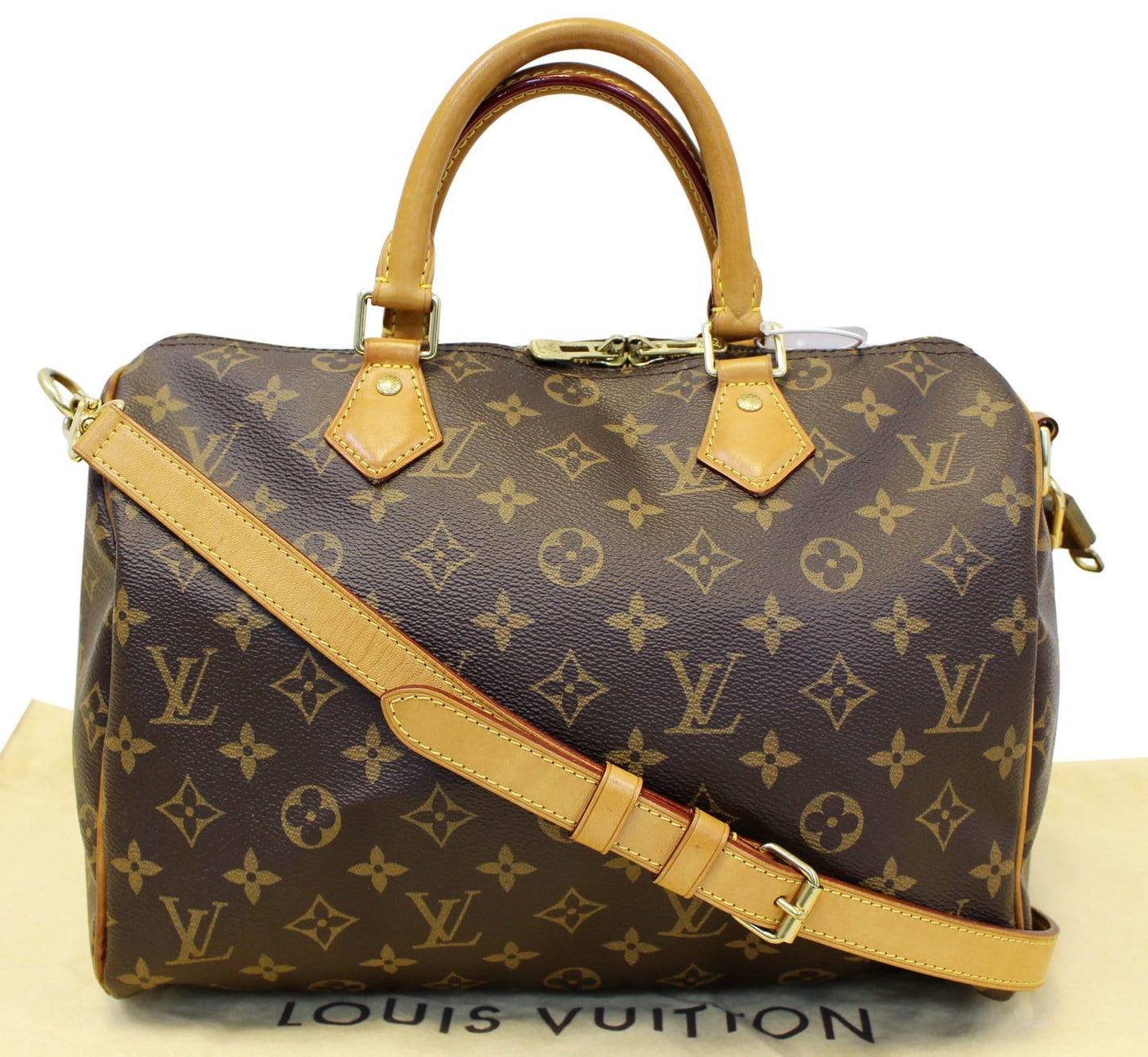 Louis Speedy Bandouliere Satchel Bag Canvas Monogram Shoulder Bag